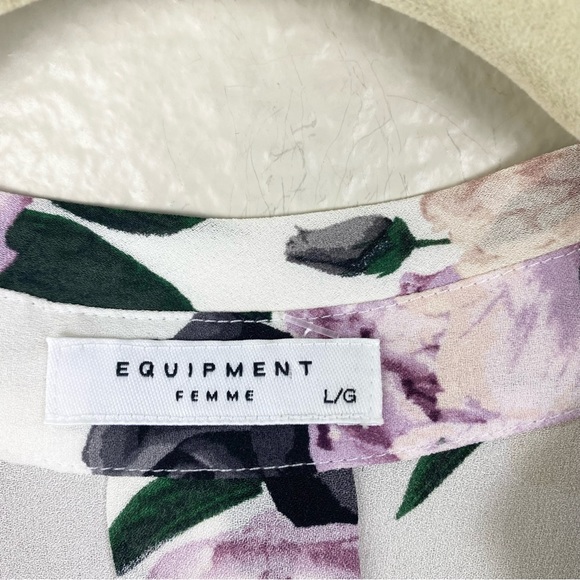 Equipment Liana Floral Silk Blouse Size L - Picture 5 of 10